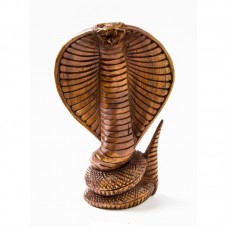 Statuie sculptată în lemn de trandafir cobra - 20 cm