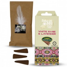 Conuri parfumate Green Tree NATIVE JUMBO-WHITE SAGE & LAVENDERi BACK FLOW (FUM LICHID)
