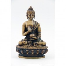 Statuie Binecuvântat Buddha din rășină colorată os - 11 cm