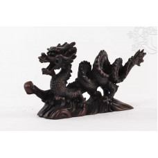 Statuie mica dragon din rasina maro - 15 cm