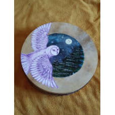 Tobă Samanică unic pictat , 40 cm diametru. Piele capră