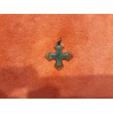Pandantiv Crucea greacă emailată 3cm verde
